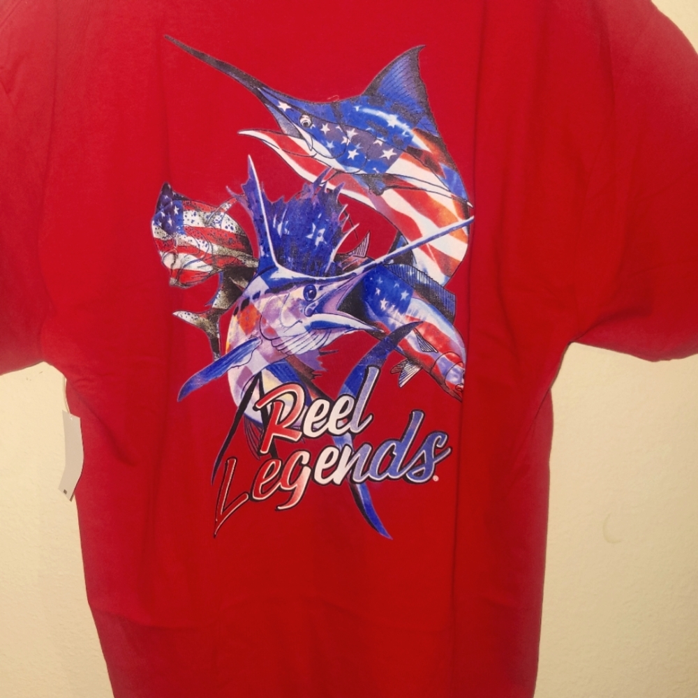 Reel Legends Red Flag Men's Tee Shirt XL